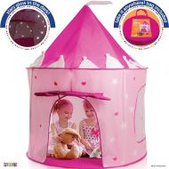 [아마존베스트]Play22 Play Tent Princess Castle Pink - Kids Tent Features Glow in The Dark Stars - Portable Kids Play Tent - Kids Pop Up Tent Foldable Into A Carrying Bag - Indoor and Outdoor Use