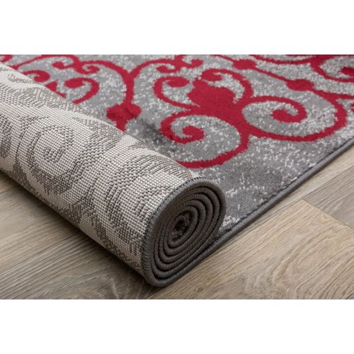  Rugshop Contemporary Modern Floral Indoor Soft Area Rug 53 x 73 Gray