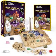 NATIONAL GEOGRAPHIC Mega Gemstone Dig Kit  Excavate 15 Real Gems Including Amethyst, Tiger’s Eye & Rose Quartz - Great STEM Science Gift for Mineralogy and Geology Enthusiasts of