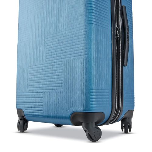  American Tourister Stratum XLT Hardside Carry On Luggage with Spinner Wheels, 20 Inch, Blue Spruce