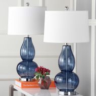 Safavieh Lighting Collection Mercurio Clear Double Gourd 28.5-inch Table Lamp (Set of 2)