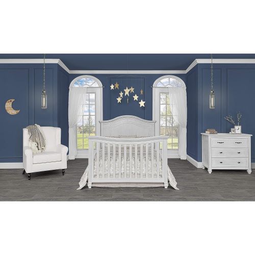  Evolur Madison 5 in 1 Curved Top Convertible Crib, Antique Grey Mist