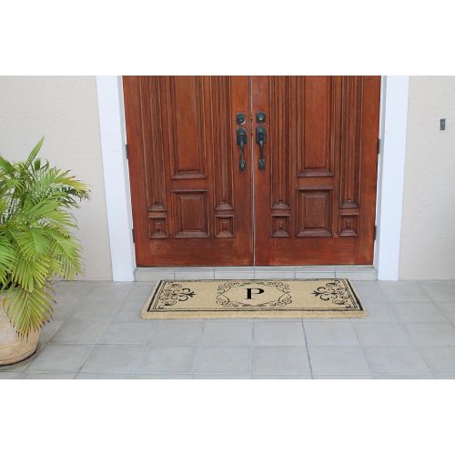  A1 Home Collections First Impression A1HOME200104-P Hayley Entry Double Doormat, Monogrammed P