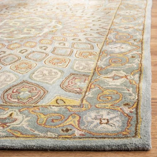  Safavieh Heritage Collection HG914B Handcrafted Traditional Oriental Blue and Grey Wool Area Rug (2 x 3)