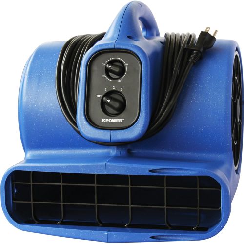  XPOWER X-800TF 34 HP Air Mover, Carpet Dryer, Floor Fan, Utility Blower - with 3-Hour Timer and Filter Kit- Blue