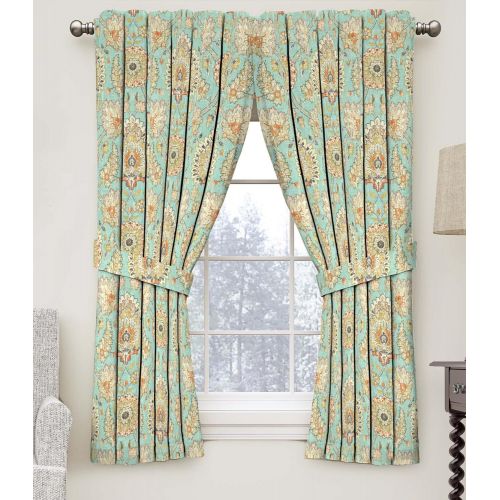  WAVERLY Waverly 15390052084FLX Clifton Hall 52-Inch by 84-Inch Floral Single Window Curtain Panel, Flax