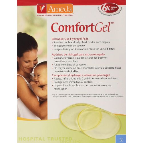  [아마존베스트]Ameda ComfortGel Soothing Breastfeeding Pads, 1 Pair (2 Count), Nipple Therapy, Reusable Cooling...