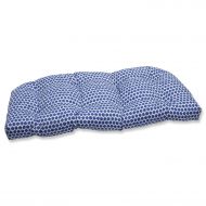 Pillow Perfect Outdoor Seeing Spots Wicker Loveseat Cushion, Navy