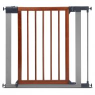 Munchkin Wood & Steel Pressure Mount Baby Gate for Stairs, Hallways and Doors, WoodLight...