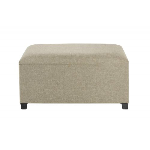  Fresh Home Elements Ottoman, Tufted 15” Storage Cube and Foot Rest, White Faux Leather