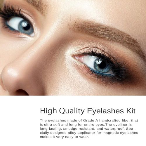  [아마존 핫딜]  [아마존핫딜]AsaVea Magnetic Eyeliner and Magnetic Eyelash Kit - Eyelashes With Natural Look - Magnetic Eyelashes with Eyeliner Comes With Applicator, No Glue Needed | 3 Pairs