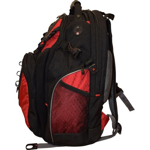  SwissGear Maxxum Double Zipper Backpack With 16 Laptop Pocket, Black/Red