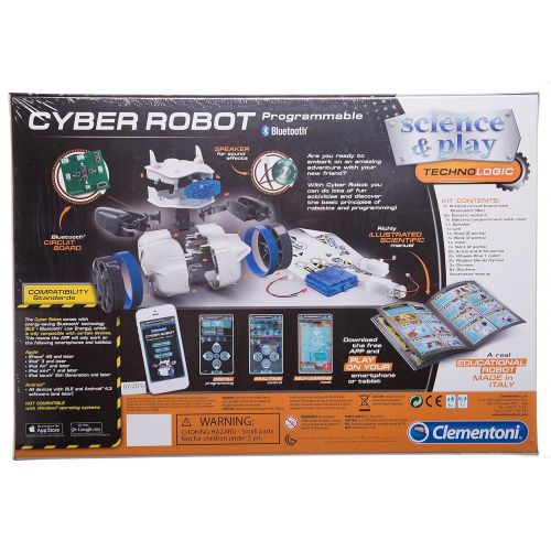  Clementoni Remarkable Cyber Robot Buddy, Technologic Programmable Robot Friend, Science & Play Assembly Kit, Ages 8 and Up