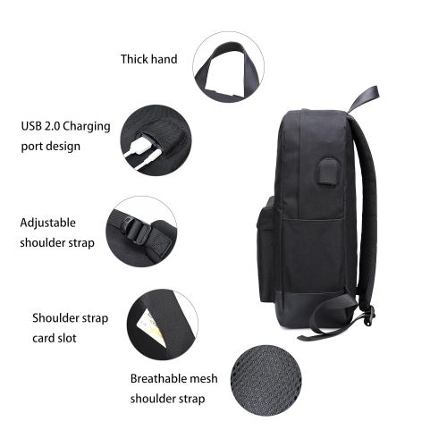  Abshoo Unisex Classic Waterproof School Rucksack Travel Backpack 15.6Inch Laptop Backpacks (Black)