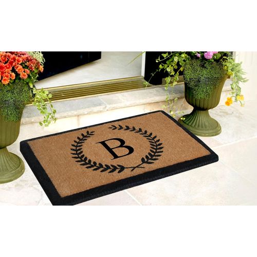  A1 Home Collections First Impression Divina Handwoven Extra Thick Leaf Doormat Monogrammed B,Large (24X39)