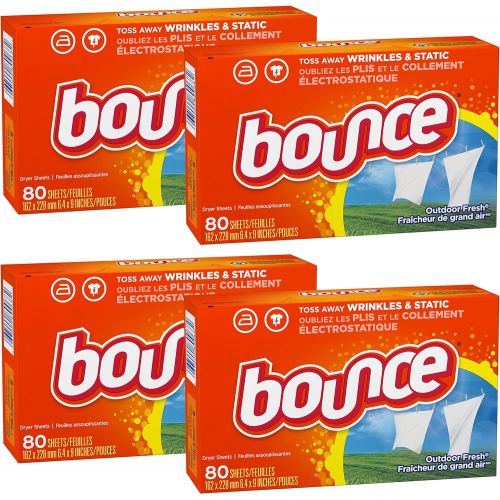  Bounce Fabric Softener Sheets, Outdoor Fresh, 80 Count (Pack of 4)