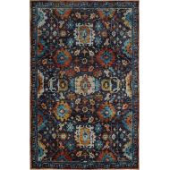 Mohawk Home Z0142 A416 060096 EC Prismatic Springfield Multicolored Boho Floral Precision Printed Area Rug, 5x8, Blue and Orange