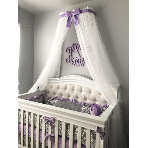  Bed canopy cornice CrOwN FrEe White Sheer drapery teester coronet Nursery Crib custom design So Zoey Boutique SALE