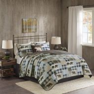 Woolrich Twin Falls Quilt Set, BrownBlue