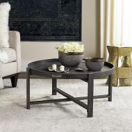 Safavieh FOX4231A Home Collection Cursten Retro Wood Tray Top Coffee Table, Dark Grey