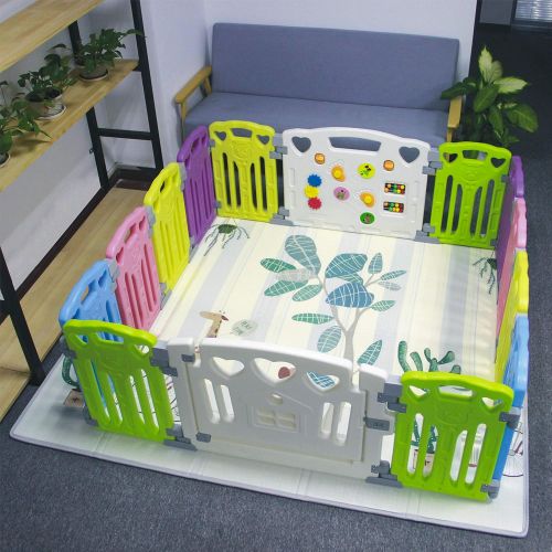  Gupamiga Baby Playpen Kids Activity Centre Safety Play Yard Home Indoor Outdoor New Pen (multicolour, Classic set 14 panel)