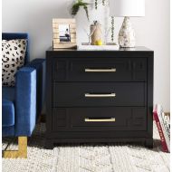 Safavieh CHS6412C Home Collection Raina Black and Gold 3 Chest of Drawers
