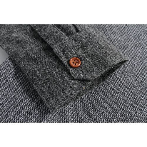  SSLR Mens Heavy Weight Cotton Linen Button Down Casual Long Sleeves Shirt