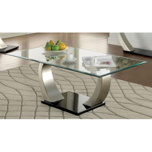  상세설명참조 Furniture of America Kassius Modern Coffee Table, Metallic Finish