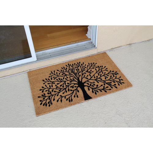  A1 Home Collections A1HC First Impression Shredding Tree FADE RESISTANT 24 in. x 39 in. Coir Flocked Door Mat