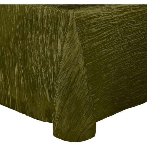  Ultimate Textile -5 Pack- Crinkle Taffeta - Delano 90 x 156-Inch Rectangular Tablecloth, Moss Green