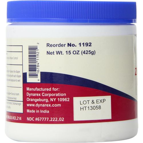  Dynarex Zinc Oxide Ointment 15 oz jar 12Cs