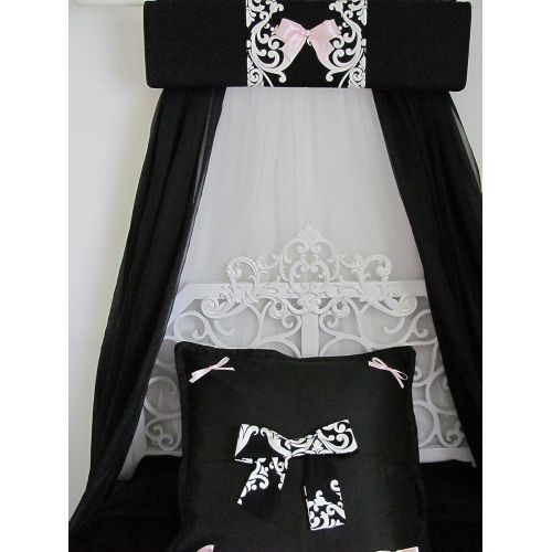 Black Padded Upholstered 24 Bed Canopy SALE So Zoey Boutique Custom Design