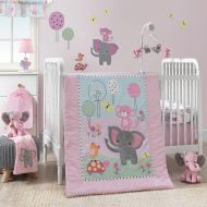 Bedtime Originals Twinkle Toes Jungle Elephant 3 Piece Bedding Set, Pink/White