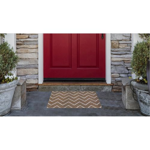  A1 Home Collections PVC Tufted Chevron Coir Doormat