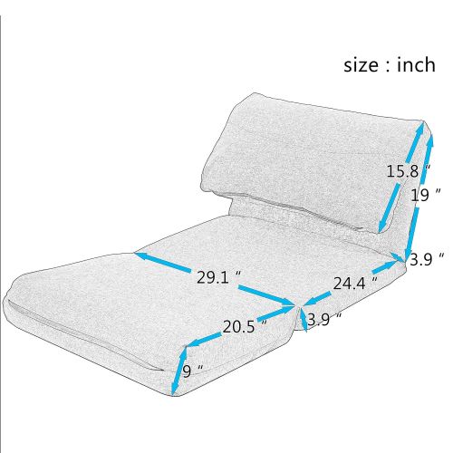  Harprt&Bright Designs Adjustable Gaming Chair Floor Sofa (Beige)