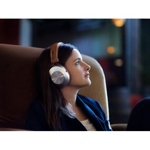 파이오니아 Pioneer Bluetooth and High-Resolution Over Ear Wireless Headphone, Brown (SE-MS7BT-T)