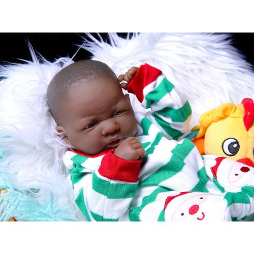  Doll-p Reborn Baby African Boy My Cute Baby Doll Anatomically Correct Lifelike Newborn Pacifier Realistic Beautiful Accessories 15 Inches Completely Washable