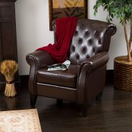 Great Deal Furniture Solvang Tufted Brown Leather Club Chair