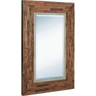 Hamilton Hills Rustic Natural Wood Framed Wall Mirror | Solid Construction Glass Wall Mirror | Vanity, Bedroom, or Bathroom | Hangs Horizontal or Vertical | 100% (24 x 36)