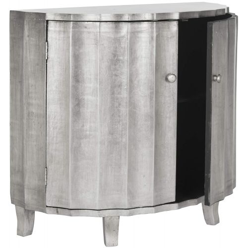  Safavieh American Homes Collection Rutherford Demilune Silver Leaf Cabinet