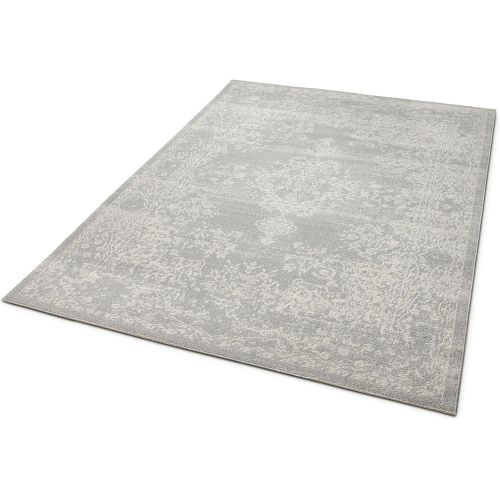  Well Woven FI-17-5 Firenze Cannes Modern Vintage Ethnic Medallion Distressed Grey Area Rug 53 x 73