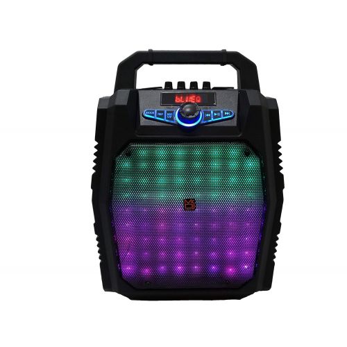  Mr. Dj Rock 8 Portable Speaker Buitl-in Bluetooth, FM Radio, USBMicro SD Card, Rechargeable Battery & LED Party Light, 1000W P.M.P.O