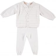 Boutique Collection Baby Boys 2 Piece Christening Outfit with attached Vest and Hat