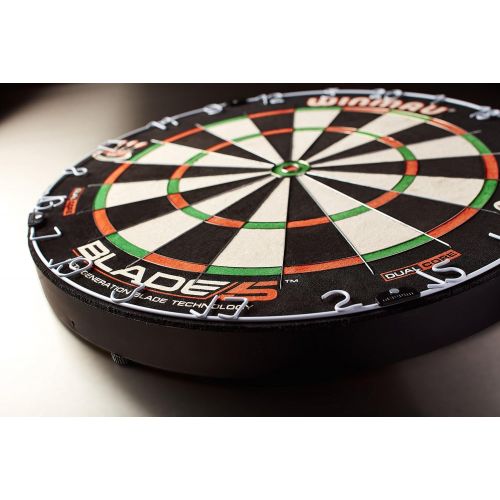 Winmau Blade 5 Dual Core Bristle Dartboard with Increased Scoring Area and Improved Dart Deflection for Reduced Bounce-Outs