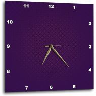 3dRose Stylish Dark Purple Tone Abstract Circles and Diamonds - Wall Clock, 13 by 13-Inch (DPP_202455_2)