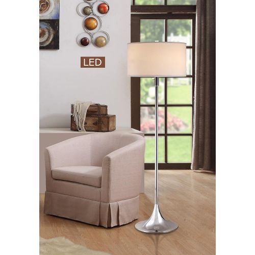  Artiva USA LED051302FAB Florenza 61 2-Light LED Floor Lamp with Dimmer, 63 H x 18 W x 18 L, Antique Satin Brass