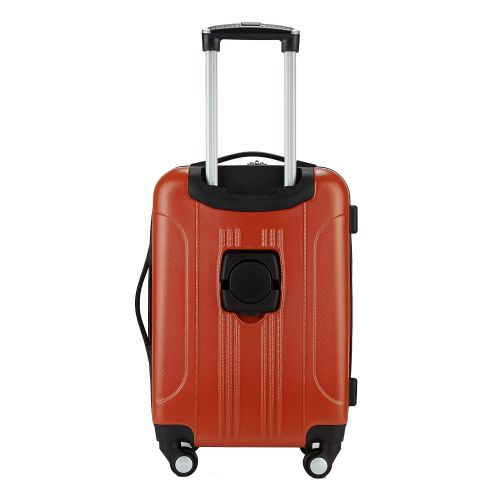  Travelers Club 20 Carry-On with Cup and Phone Convenience Pocket Expandable Spinner Luggage, Orange Color Option