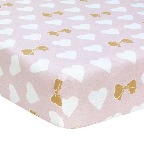  Lambs & Ivy Hello Kitty Hearts 3-Piece Crib Bedding Set, PinkGold