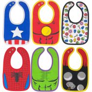 [아마존베스트]Marvel Avengers Baby Boys Bibs 6 Pack Spiderman Hulk Thor Iron Man Captain America