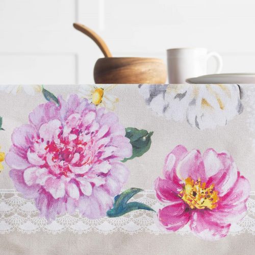  Maison d Hermine Pivoine 100% Cotton Tablecloth for Kitchen Dinning Tabletop Decoration Parties Weddings Spring Summer (Square, 60 Inch by 60 Inch)